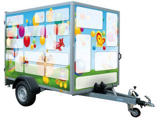 Folierter Kofferanhänger, Einachser, Funsport-Mobil 