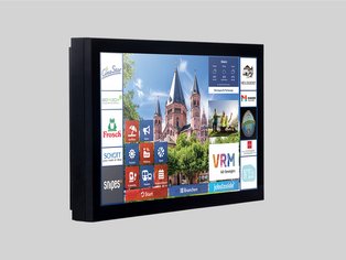 wandterminal mit grauem hintergrund