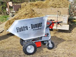 Elektroschubkarre inklusive Aufsatz mit hohem Fassungsvermögen