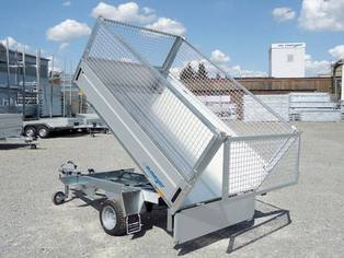 Laubgitteranhänger gekippt, einachsig