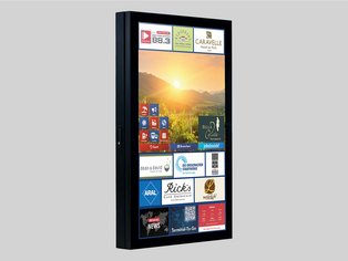 outdoorterminal mit grauem hintergrund