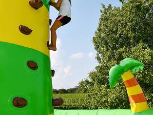 Hüpfburg Jungle wird erklettert - Detailansicht