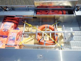 Feuerwehr Uniboot Rolandseck Stauraum innen