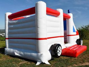 Hüpfburg Krankenwagen rückseitig